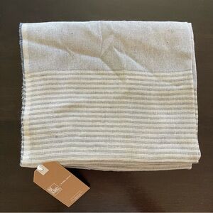 Tribe Alive Be Kind By Ellen Blue/Cream Striped Cotton Scarf Wrap